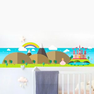 Isca Faixa Border Infantil Adesivo - Castelo