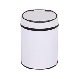 Lixeira Automatica Branca Grande 12 Litros Sensor Inteligente Cozinha Banheiro Inox Cesto Lixo - 1
