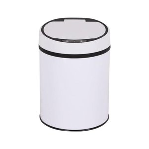 Lixeira Automatica Branca Grande 12 Litros Sensor Inteligente Cozinha Banheiro Inox Cesto Lixo
