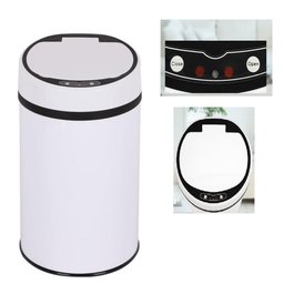 Lixeira Automatica Branca Grande 12 Litros Sensor Inteligente Cozinha Banheiro Inox Cesto Lixo - 2