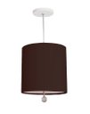 Ver imagem 1 de Luminária Pendente Com Cristal Cúpula Preto 25x25 1E27
