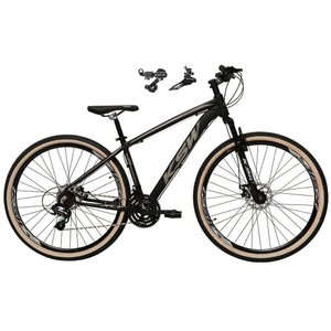 Bicicleta Aro 29 Ksw Xlt Alumínio 24v Câmbios Shimano Garfo Suspensão Pneu Faixa Bege Preto-prata