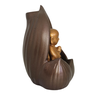 Escultura Incensário Cascata Monge Flor de Lótus 12 Cm - 2