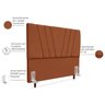 Cabeceira Casal 140cm Bell Suede Terracota Rm - 3