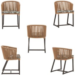 4 Cadeiras de Jantar Área Noronha em Alumínio com Pintura Marrom Corda Náutica E6 Trama Original - 5