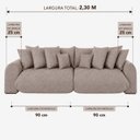 Ver imagem 4 de Sofá Retrátil 3 Lugares Bouclê Armani 2,30 Mts Amêndoa