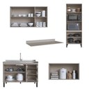Ver imagem 3 de Cozinha Modulada Completa Jequitibá Quiditá 5 Peças Branco Marrom