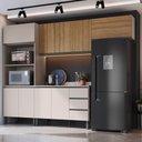 Ver imagem 2 de Cozinha Modulada Completa Jequitibá Quiditá 5 Peças Branco Marrom