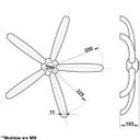 Ver imagem 2 de Kit Pistão Cromado Flange 25cm Estrela Cromada 5 Rodizios Cr