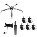 Ver imagem 1 de Kit Pistão Cromado Flange 25cm Estrela Cromada 5 Rodizios Cr