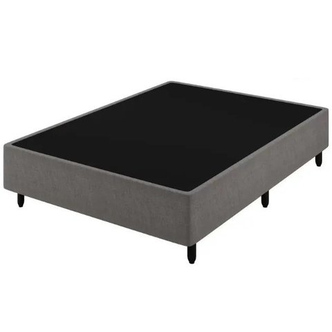 Base Box Casal 138x188 Suede Cinza Bio Box