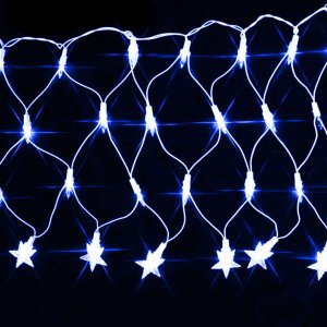 Pisca Led Rede com Estrela - 120l 8 Modos:azul