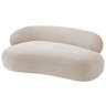 Recamier Sofá Curvo Luxo Recepção Lado Direito Canadá 180cm Linho Bege - Incasa Decor - 3