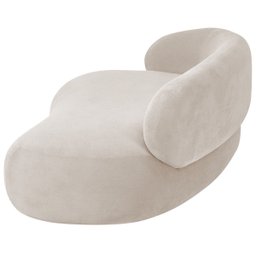 Recamier Sofá Curvo Luxo Recepção Lado Direito Canadá 180cm Linho Bege - Incasa Decor - 5
