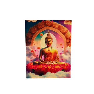 Quadro Buda Flor de Lotus e Nuvens 20x30 Arte de Parede