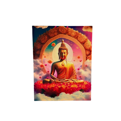 Quadro Buda Flor de Lotus e Nuvens 20x30 Arte de Parede