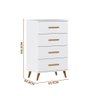 Cômoda Infantil Lunare Retrô 4 Gavetas para Quarto de Bebê Branco Acetinado - 2