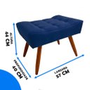 Ver imagem 2 de Kit 2 Puffs Requinte Pés Palito Retangular Confortável, Moderno Suede Azul