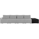 Ver imagem 3 de Sofá Ilha Modular para Sala 432cm com Puff Dublin K01 Veludo Cinza e Sintético Preto - Lyam Decor