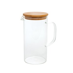 Jarra Vidro Boro com Tampa Bambu 1,3 L Mimo Style Vd22365