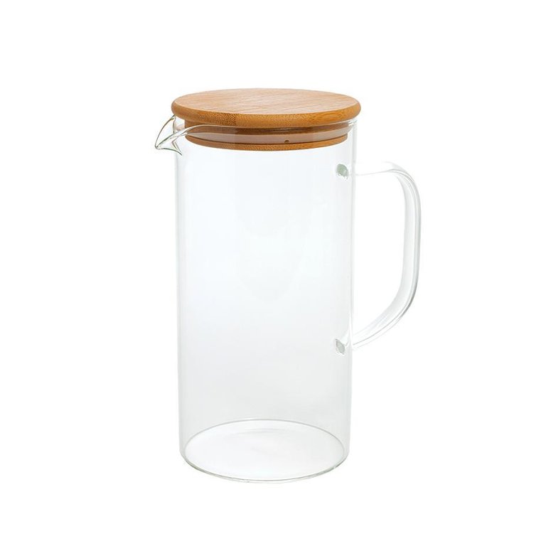 Jarra Vidro Boro com Tampa Bambu 1,3 L Mimo Style Vd22365 Jarra Vidro Boro com Tampa Bambu 1,3 L Mimo Style Vd22365