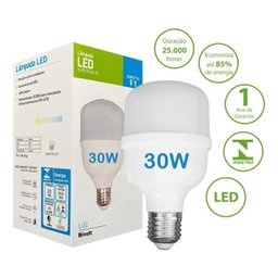 Kit 2 Lâmpada Super Led 30w Bulbo E27 6500k Bivolt - 2