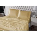 Ver imagem 1 de Jogo de Cama Lençol Cetim Dourado Casal Padrão 4 Peças