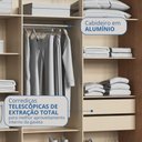 Ver imagem 4 de Guarda Roupa Casal Master New 2 Portas Correr 2 Gavetas MDP Cedro-Blanc Móveis Castro