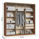 Ver imagem 5 de Guarda Roupa Casal Master New 2 Portas Correr 2 Gavetas MDP Cedro-Blanc Móveis Castro