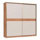 Ver imagem 2 de Guarda Roupa Casal Master New 2 Portas Correr 2 Gavetas MDP Cedro-Blanc Móveis Castro