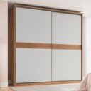Ver imagem 1 de Guarda Roupa Casal Master New 2 Portas Correr 2 Gavetas MDP Cedro-Blanc Móveis Castro