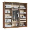 Ver imagem 3 de Guarda Roupa Casal Master New 2 Portas Correr 2 Gavetas MDP Cedro-Blanc Móveis Castro
