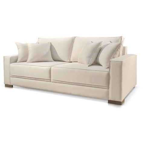 Sofá 1,80m Lisboa Linho Off White Conforto Premium