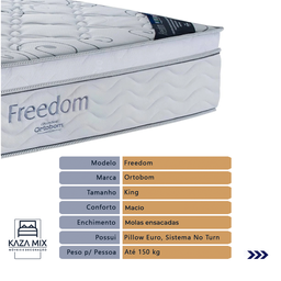 Cama Box Bege e Colchão Freedom Molas Ensacadas King Ortobom - 2