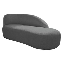 Kit Divã Luna 160cm Lado Direito e 01 Poltrona Base de Ferro Dourado Linho Adj Decor Cinza Escuro - 8