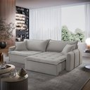 Ver imagem 1 de Sofá Cama Veludo em Madeira Eucalipto 220cm Braço 20cm Arizona Meu Sofá Online