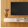 Painel Ripado para TV com Bancada Suspensa 2.7 Illusiê H01 Cinamomo/Off White - Mpozenato - 3