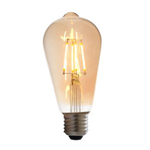 Kit 5 Lâmpada Filamento de Led Poptem St64 4w 220v 14cm Decorativa Transparente