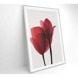 Quadro Pintura 2 Rosas 80x120 Cm Tecido Canvas - 7