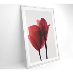 Quadro Pintura 2 Rosas 80x120 Cm Tecido Canvas - 2