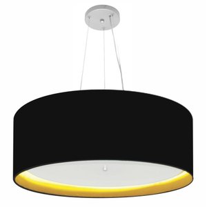Pendente Cilíndrico Preto e Amarelo MJ-4142 Para Mesa de Jantar e Estar