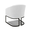 Ver imagem 5 de Kit 2 Poltronas Stella Bouclê Base Metálica Industrial Preto - D'Rossi Off White