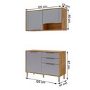 Ver imagem 4 de Balcão com Aéreo Aurea 120 Cm com 4 Portas Cinamomo/platina