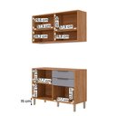 Ver imagem 3 de Balcão com Aéreo Aurea 120 Cm com 4 Portas Cinamomo/platina