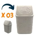 Ver imagem 2 de Kit 03 Cesto de Lixo Basculante Lixeira de Pia 4,5 L Branco