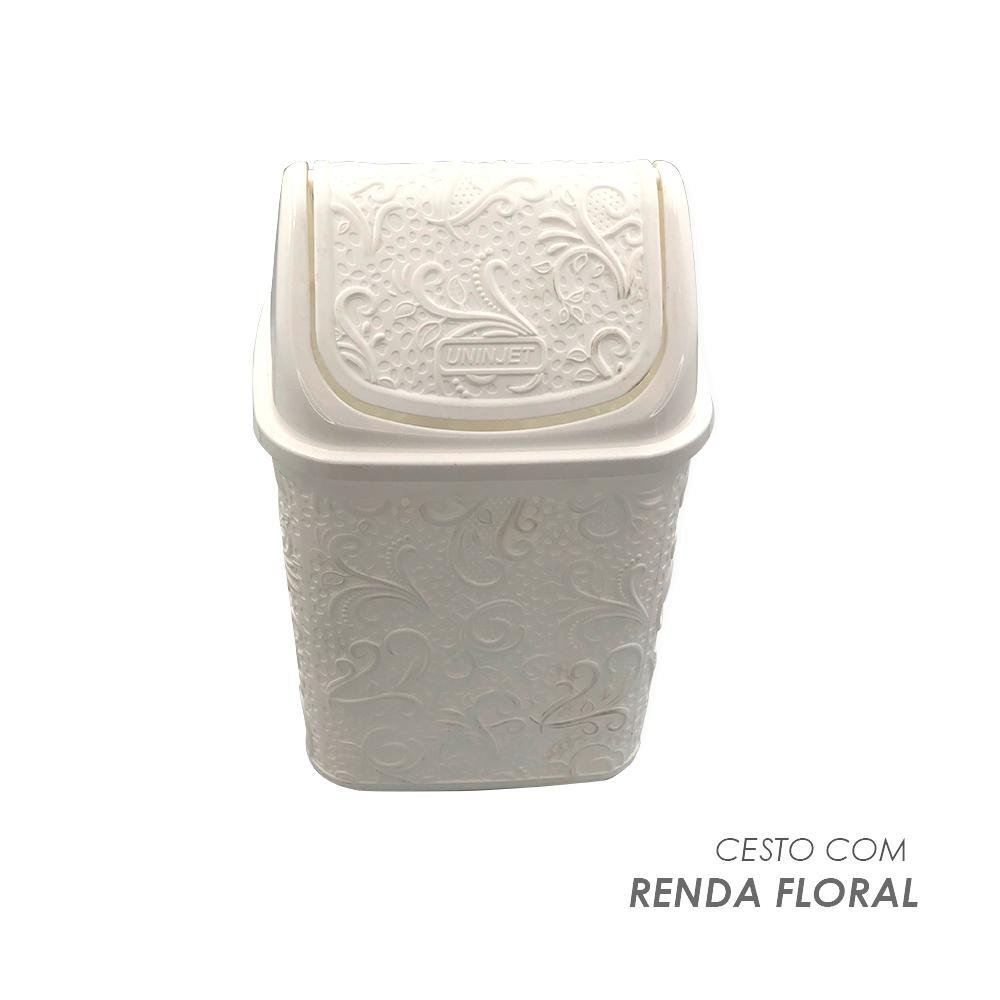Kit 03 Cesto de Lixo Basculante Lixeira de Pia 4,5 L Branco - 3