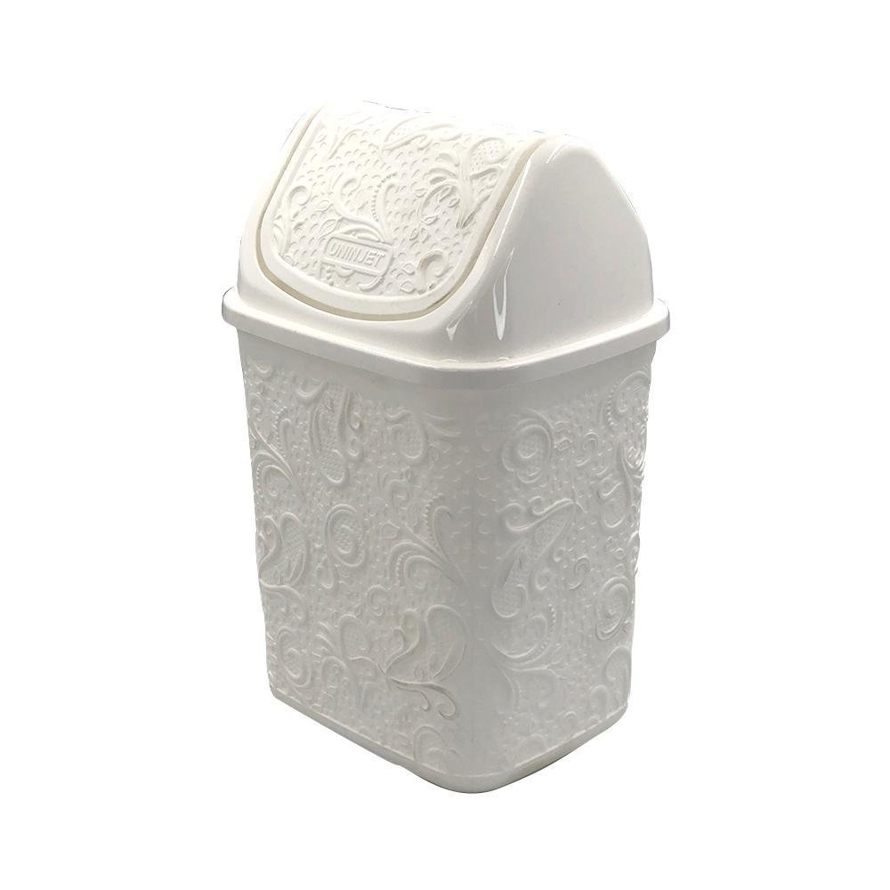Kit 03 Cesto de Lixo Basculante Lixeira de Pia 4,5 L Branco - 5
