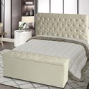 Ver imagem 2 de Kit de Quarto Cabeceira de Cama Box e Calçadeira Baú Estrela King 195 Cm Suede Botão Strass