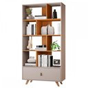 Ver imagem 2 de Estante para Livros Office 1 Gaveta Off White/ Cinamomo - Jcm Móveis