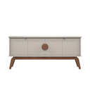 Ver imagem 1 de Aparador Buffet Balcão Organizador 4 Portas Mdf Pé Madeira:off White